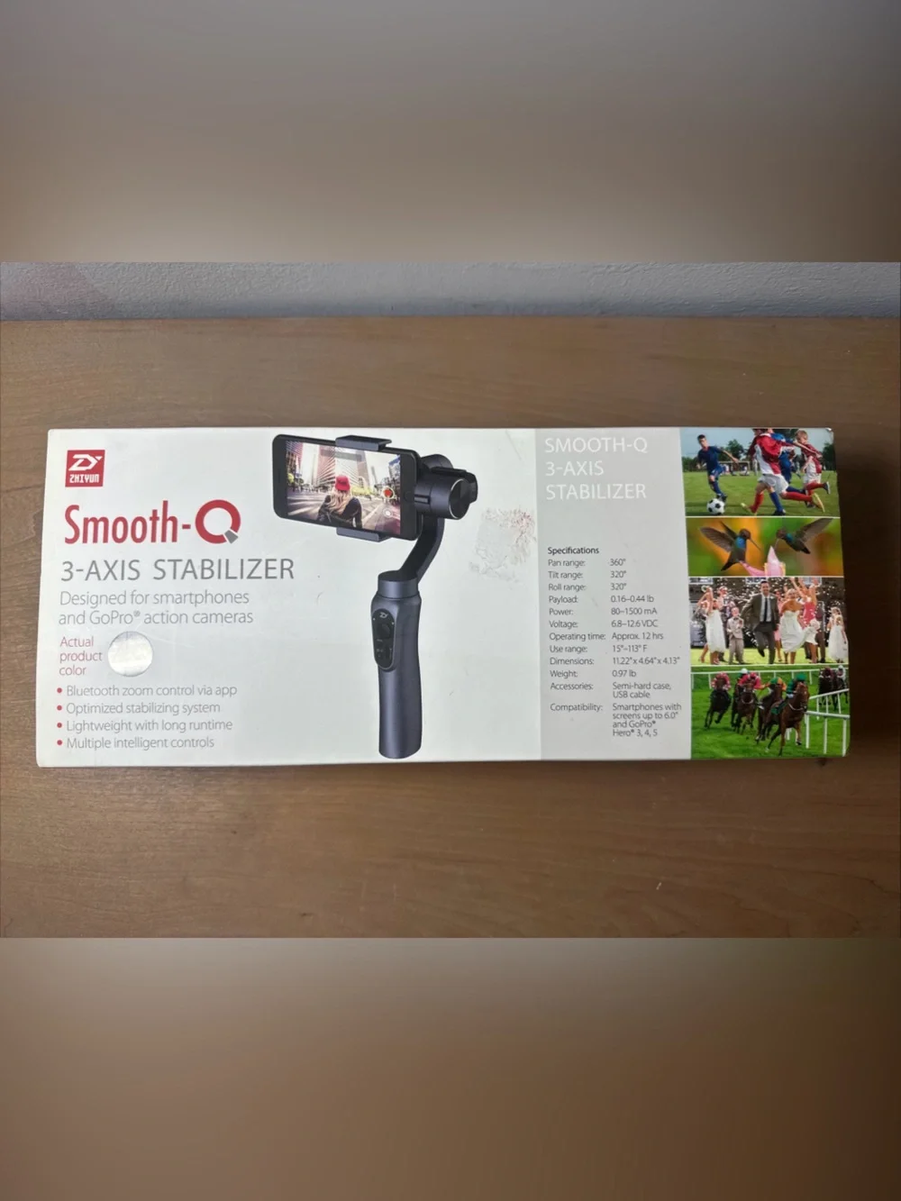 Zhiyun Smooth-Q 3-Axis Smartphone & Action Camera Stabilizer - White/Black